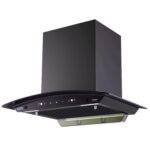 Kutchina Brezza 90 Intelligent Auto Clean Wall Mounted Black 1200 CMH Chimney